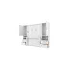 LUMISOL Full Murphy Bed with Desk, Storage Cabinet & Closet, White