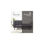 MUUEGM 71'' Futon Sofa Bed Couch, Convertible Futon Sofa Couch, Fabric Futon Couch with Adjustable Backrest, Modern Sofa Bed for Living Room, Apartment, Office, Small Room (Grey)