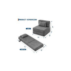 73" Folding Sofa Bed Sleeper Chair, Convertible Futon Couch with Pillow, Single Size Foldable Mattress for Living Room, Dorm, Apartment & Home Office, Modern Linen Fabric,Small