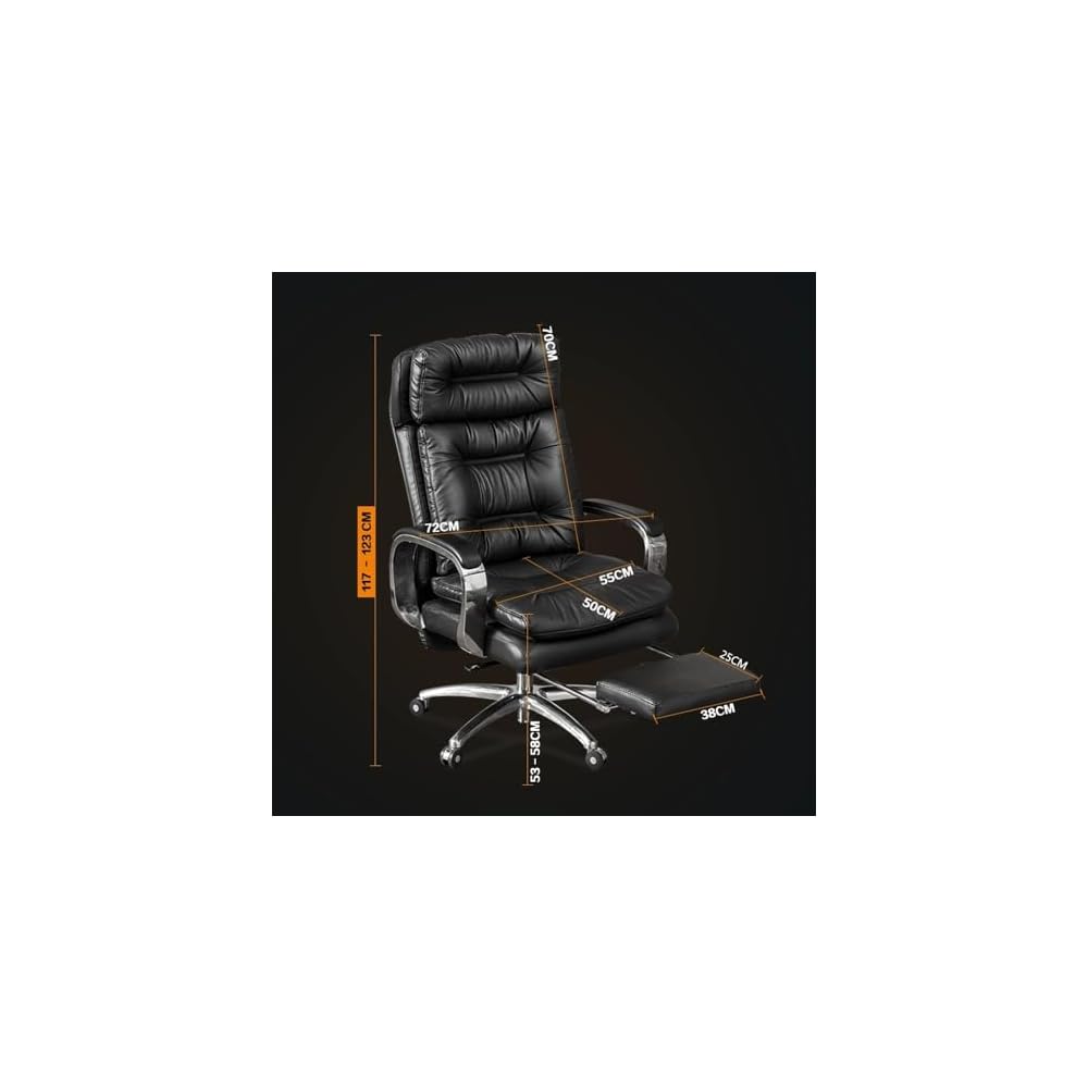 Executive Office Chair Adjustable Leather Chair High Back Swivel Office Desk Chair with Padded Armrest Computer Desk Chair for Home Office 350lbs Load-Bearing