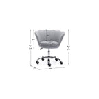 Home Office Chair, Cute Modern Desk Chair Linen Upholstered Shell Chair for Women Adjustable Swivel Vanity Chair for Bedroom Living Room, Height-Ajustable (Grey)