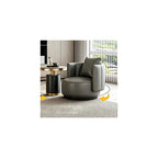 Lounge Chair Luxury Nordic Style Leather Single Sofa Mid-Century Armchair Backrest High-Density Sponge Modern Swivel Accent Sofa for Hotel Club Sales Office Living Room Balcony Meetings(Rotatable)