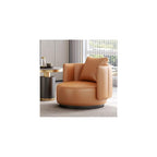 Lounge Chair Luxury Nordic Style Leather Single Sofa Mid-Century Armchair Backrest High-Density Sponge Modern Swivel Accent Sofa for Hotel Club Sales Office Living Room Balcony Meetings(Rotatable)