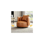 Lounge Chair Luxury Nordic Style Leather Single Sofa Mid-Century Armchair Backrest High-Density Sponge Modern Swivel Accent Sofa for Hotel Club Sales Office Living Room Balcony Meetings(Rotatable)