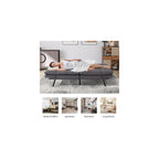 MUUEGM 71'' Futon Sofa Bed Couch, Convertible Futon Sofa Couch, Fabric Futon Couch with Adjustable Backrest, Modern Sofa Bed for Living Room, Apartment, Office, Small Room (Grey)